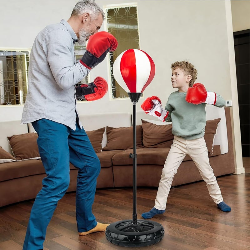 spring flower Big Punching Bag for Kids Included 2 Pack Boxing Gloves, Boxing Toys for Boys, Boxing Bag Sets with Height Adjustable Stand, for Boys & Girls Age 5 6 7 8 9 10 Years Old - Image 2
